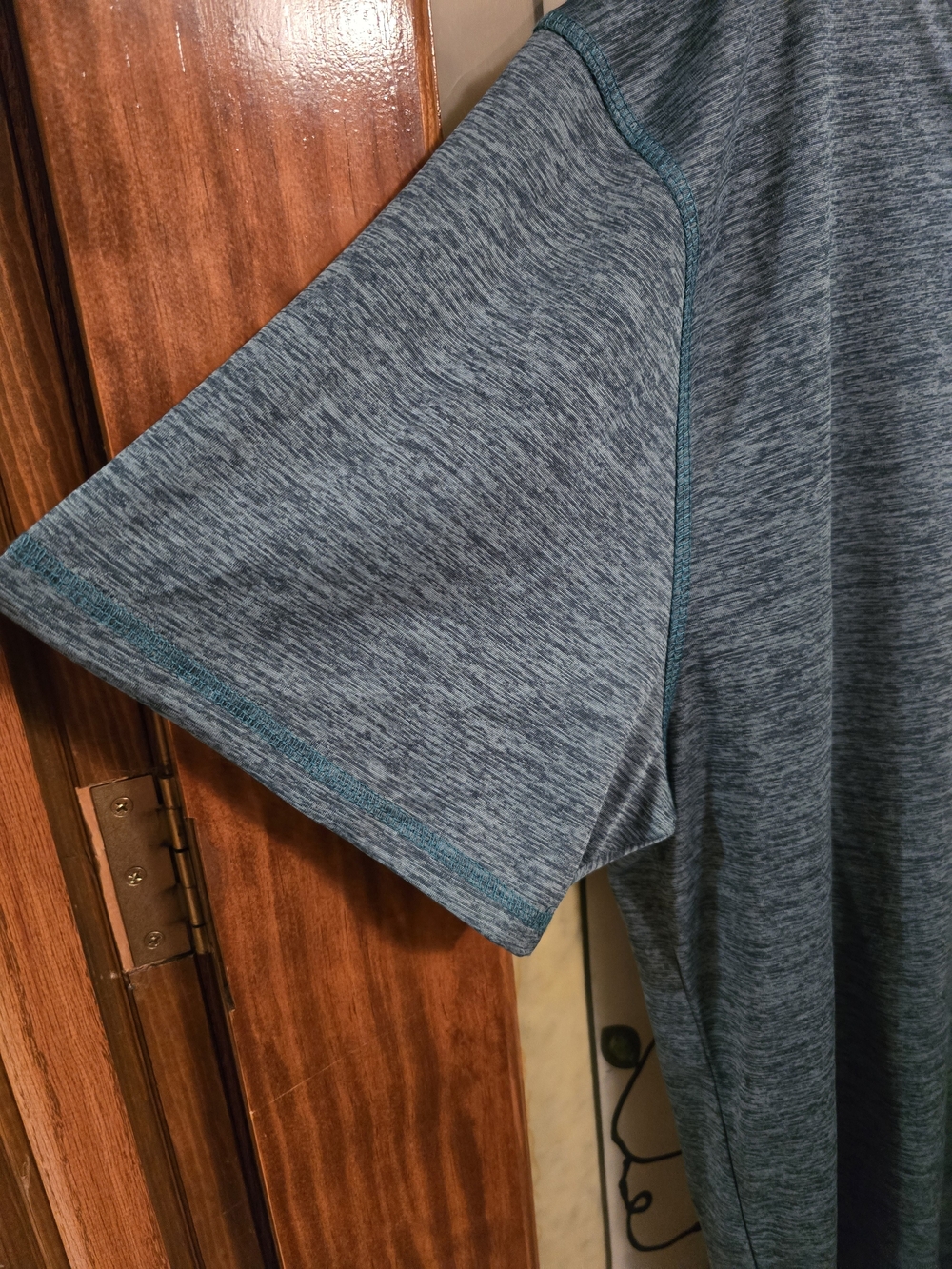 Men's Heather Teal Performance Short Sleeve Shirt